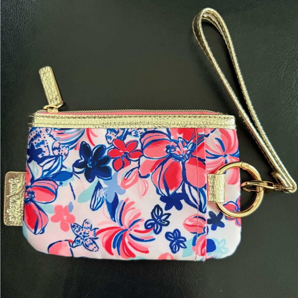 Lilly Pulitzer Zip Top Wallet Wristlet Resort White Party Like a Lobstar.